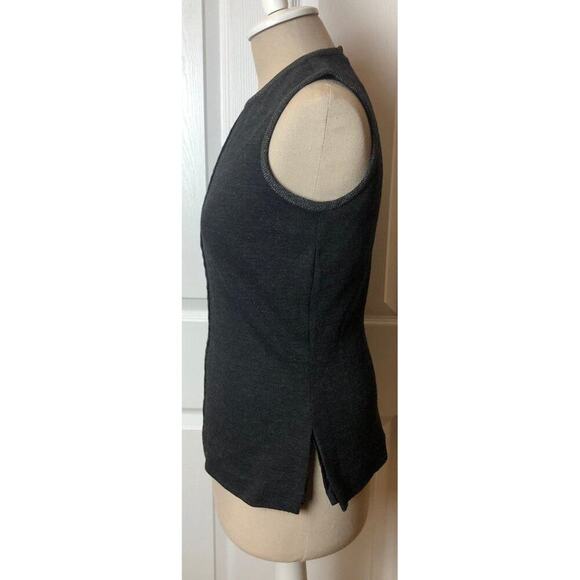 Linda Allard Ellen Tracy Charcoal Gray Sleeveless 100% Wool Top Blouse Women's 4 - Picture 4 of 6